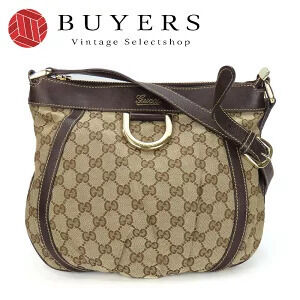 Gucci Shoulder Bag Abbey GG Canvas Beige Dark Brown Crossbody